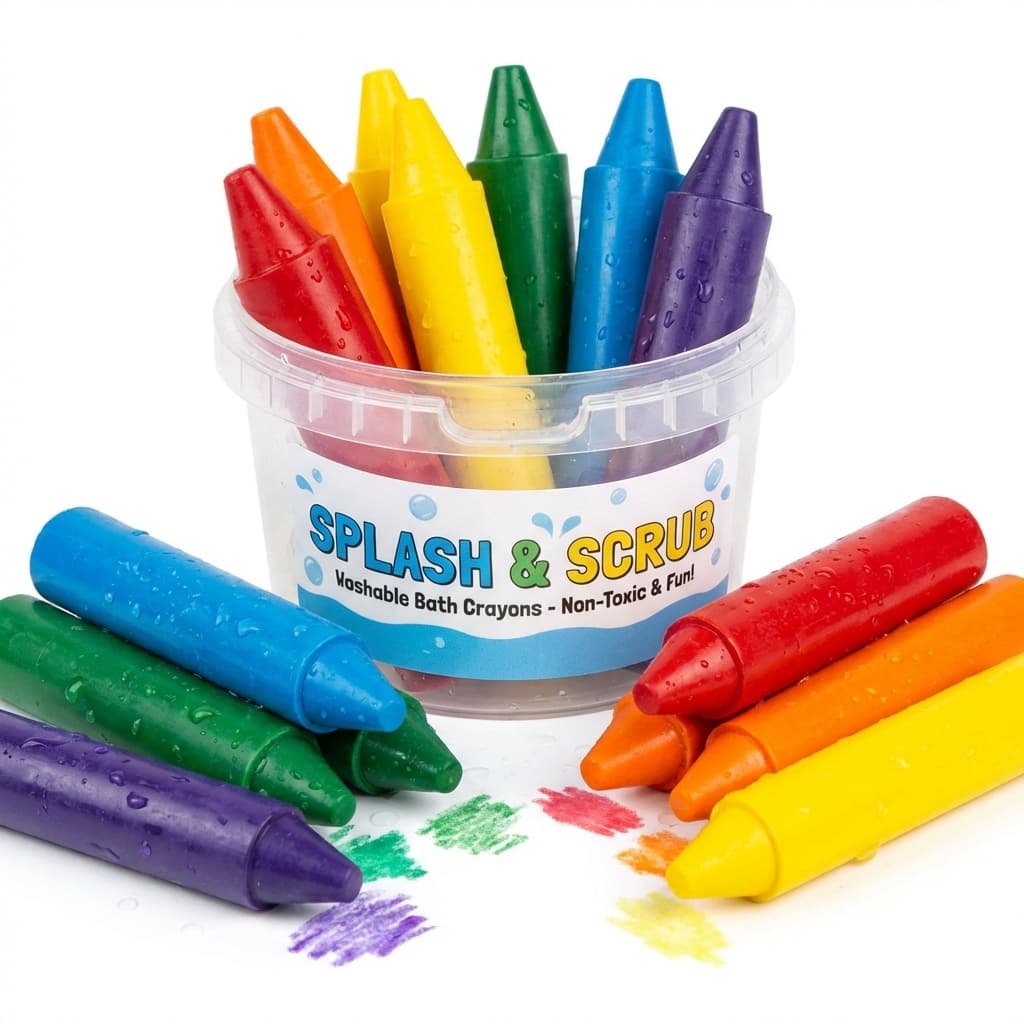 Crayones de Baño Mockup