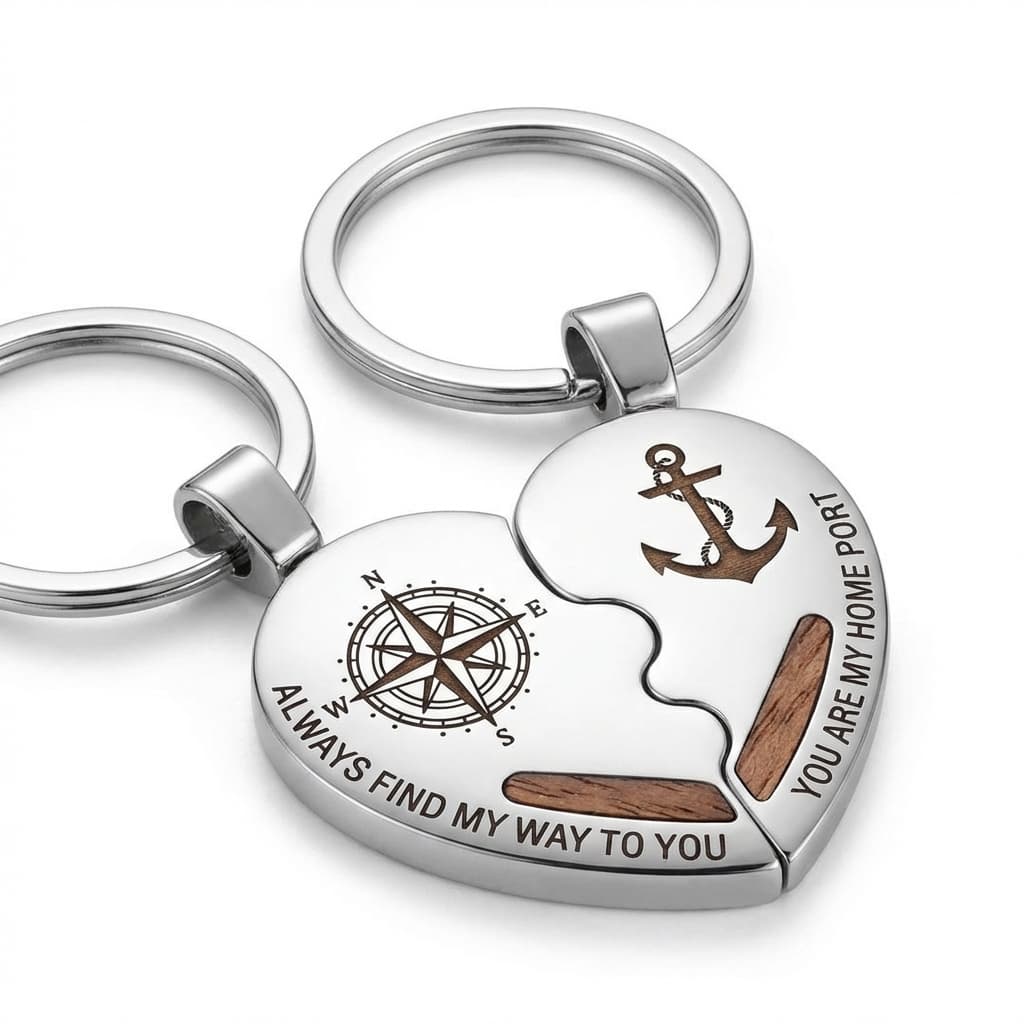 Personalized Partner Keychains Mockup