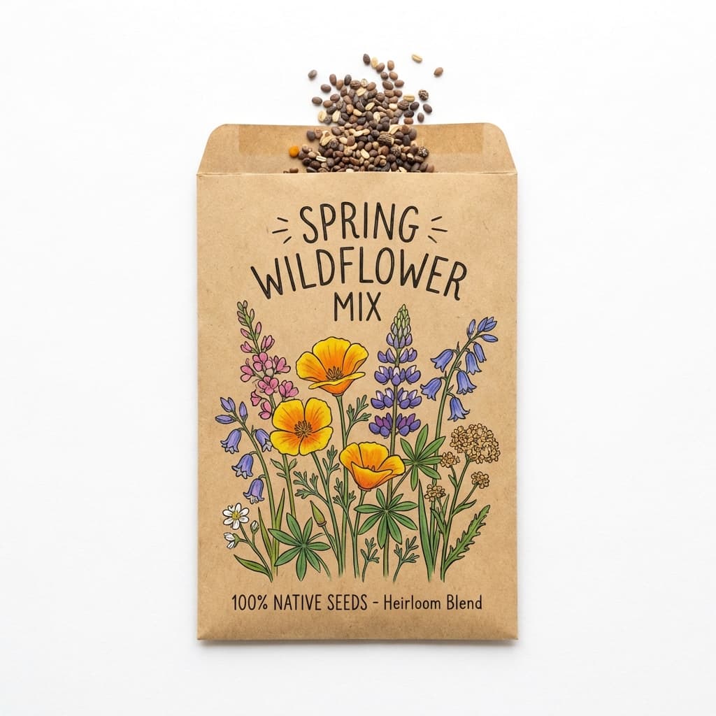 Frühlingsblumen-Samen Mockup