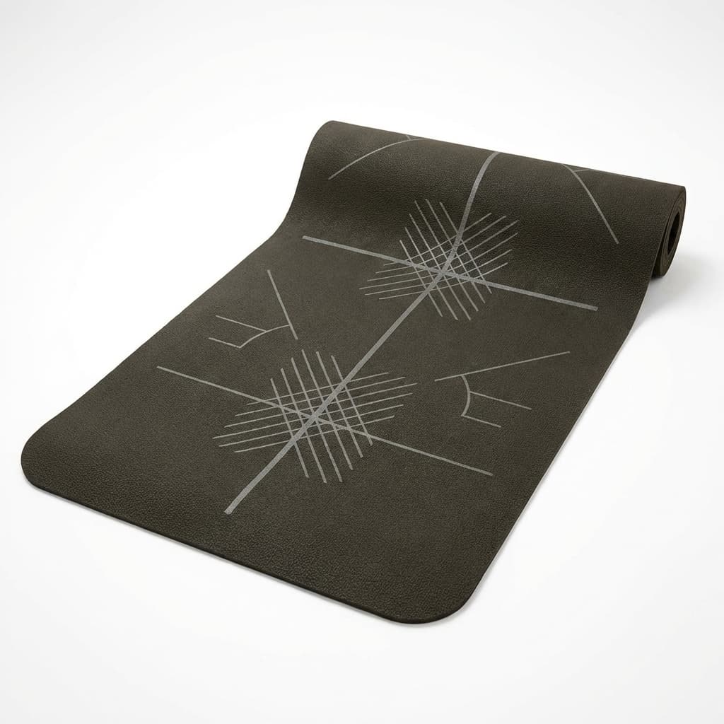 Yoga Mat with Alignment Lines Mockup