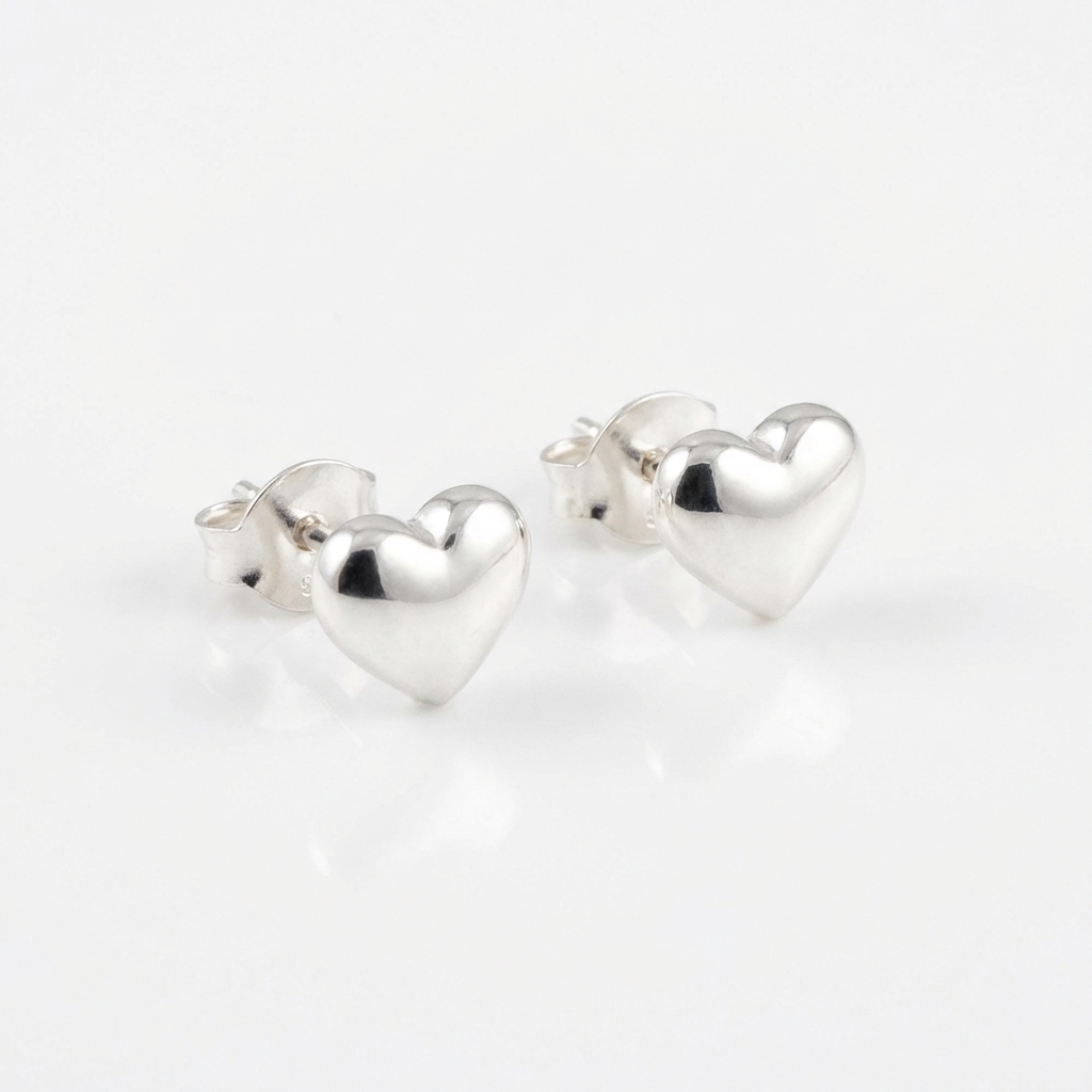 Heart Stud Earrings Mockup