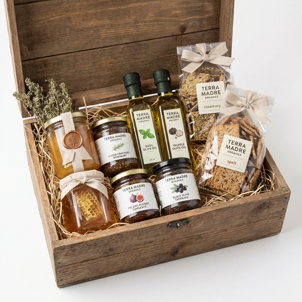 Organic Gourmet Gift Box Mockup