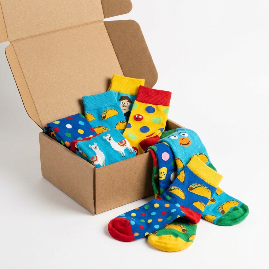 Funny Socks Box Mockup