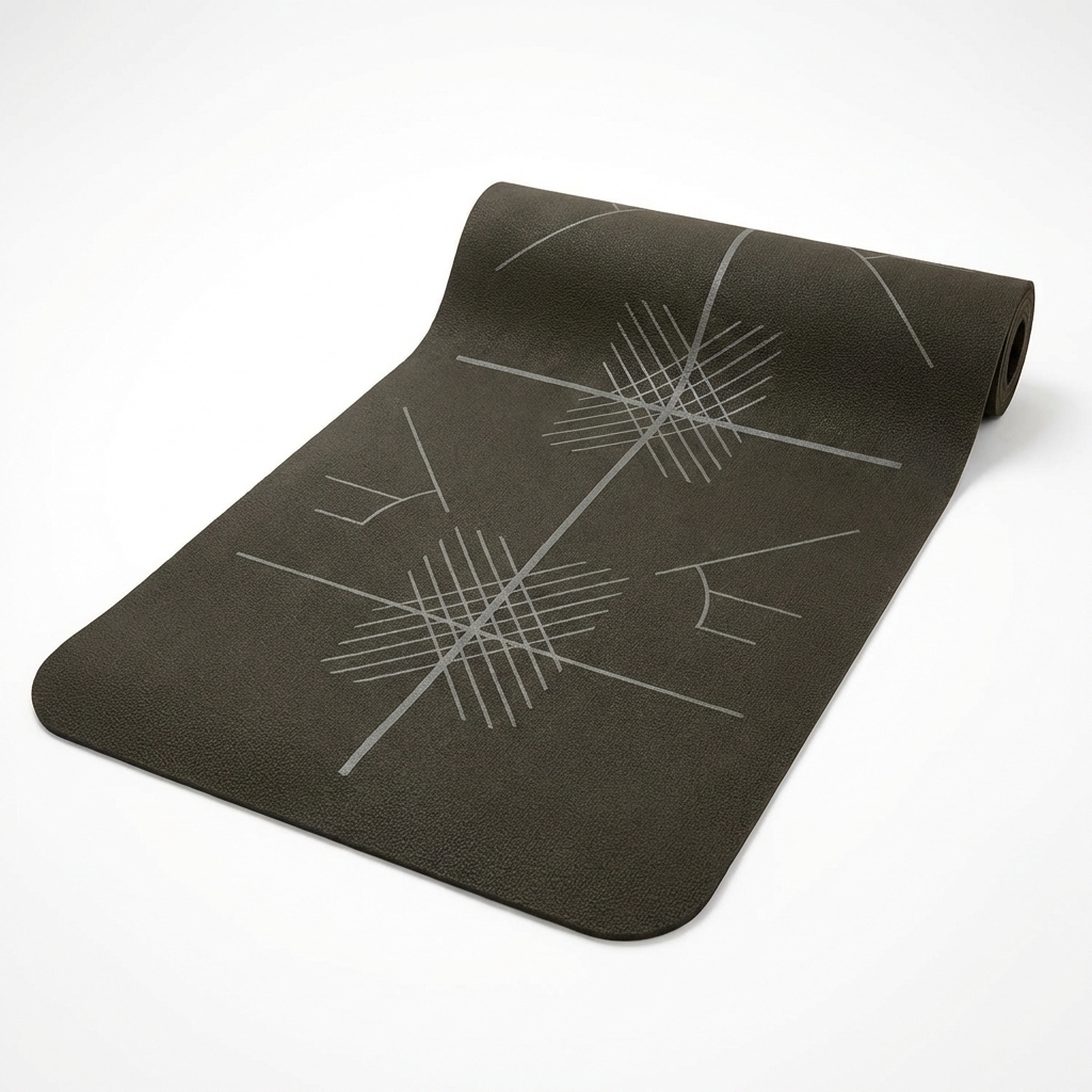 Yoga Mat with Alignment Lines Mockup